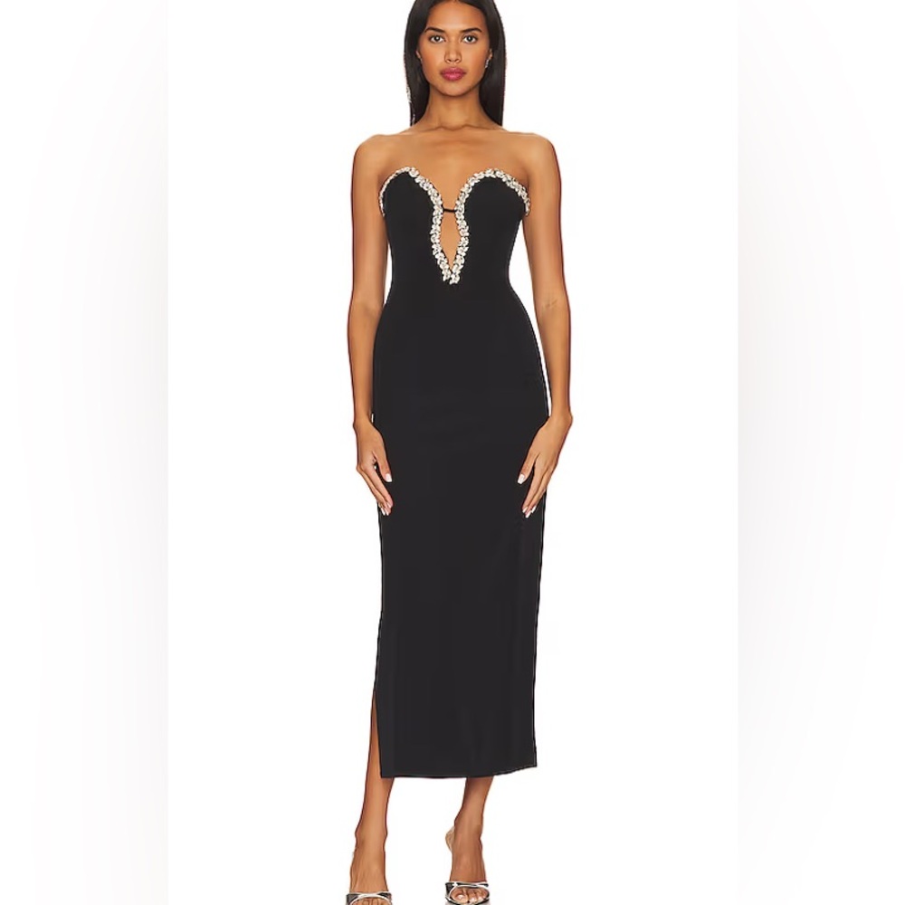 NWT!! Bardot Eleni Diamante Black Strapless Dress